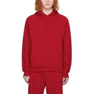 Nike Jordan Dri Fit Fleece Pullover Hoodie Red Black Sweatshirt Athletic Large